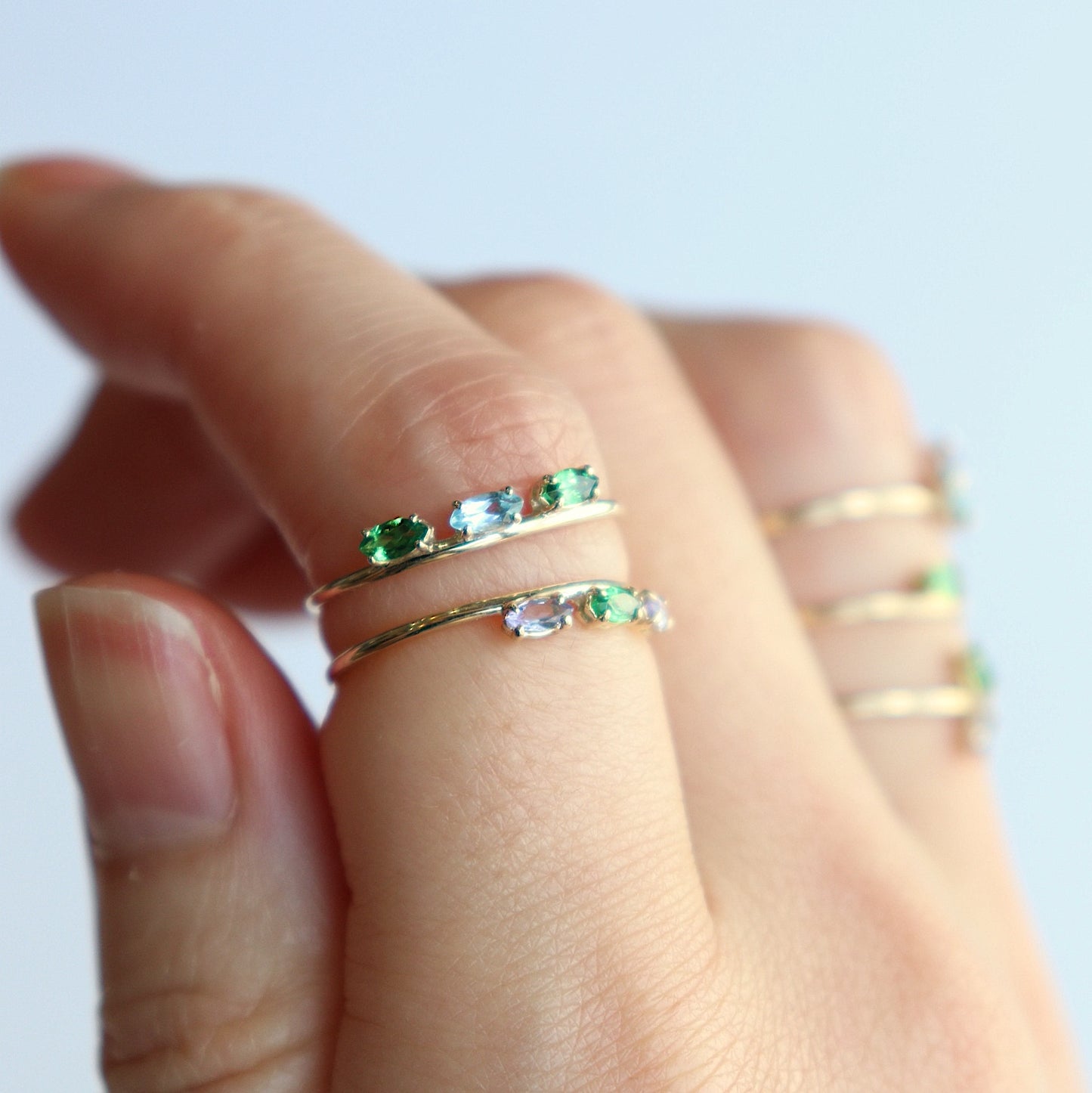 HA Ring サンツブタイラ/Green Garnet , Tanzanite