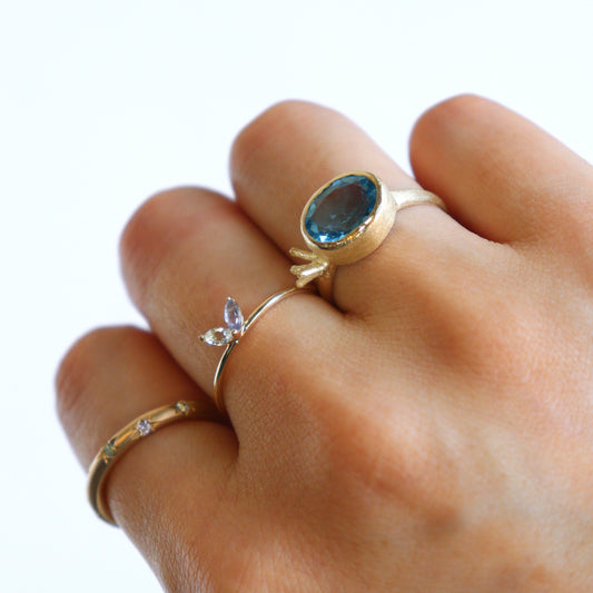 HA Ring フタツブLR n/Lemon Quartz , Tanzanite