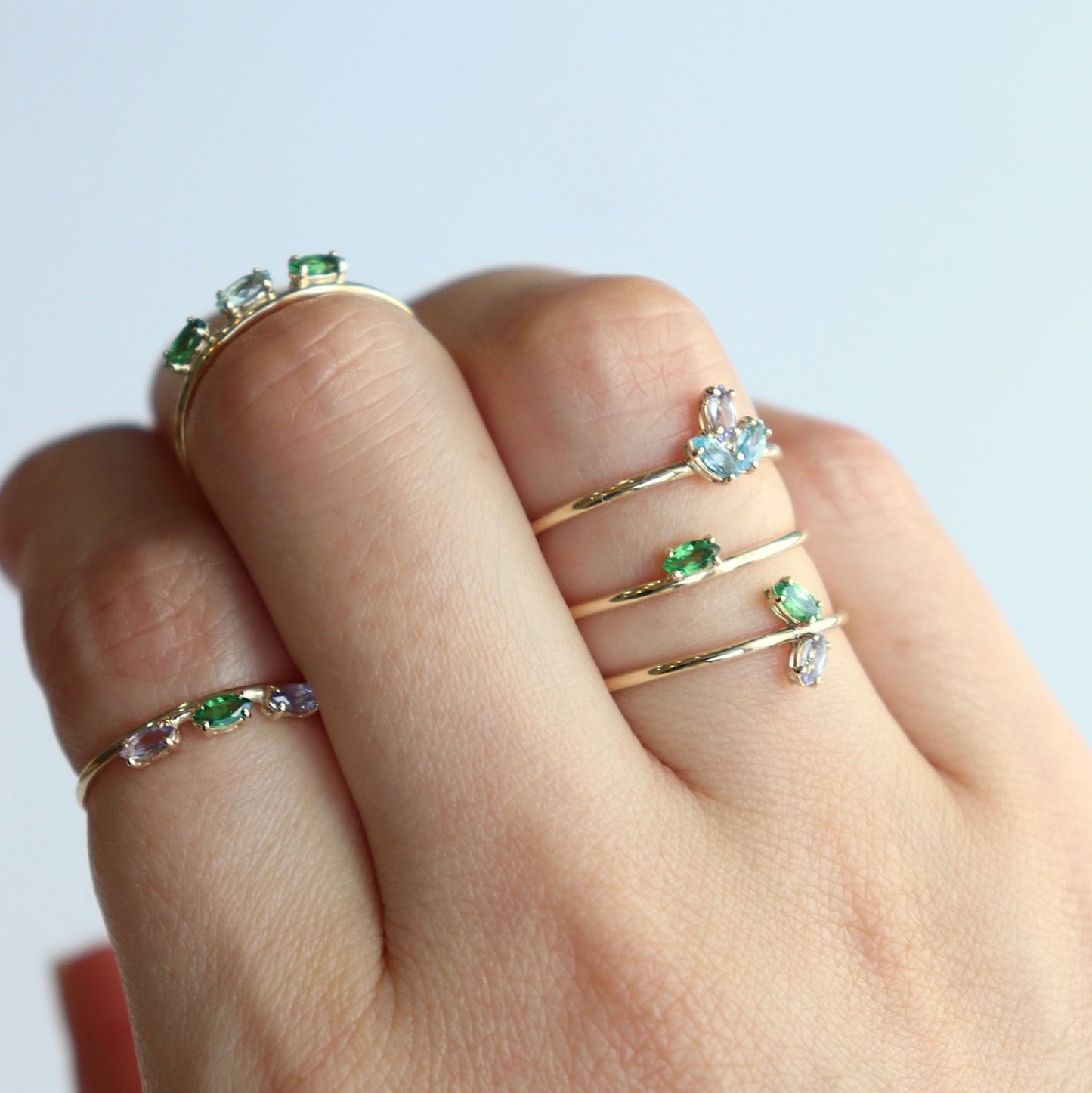 HA Ring サンツブタイラ/Green Garnet , Tanzanite