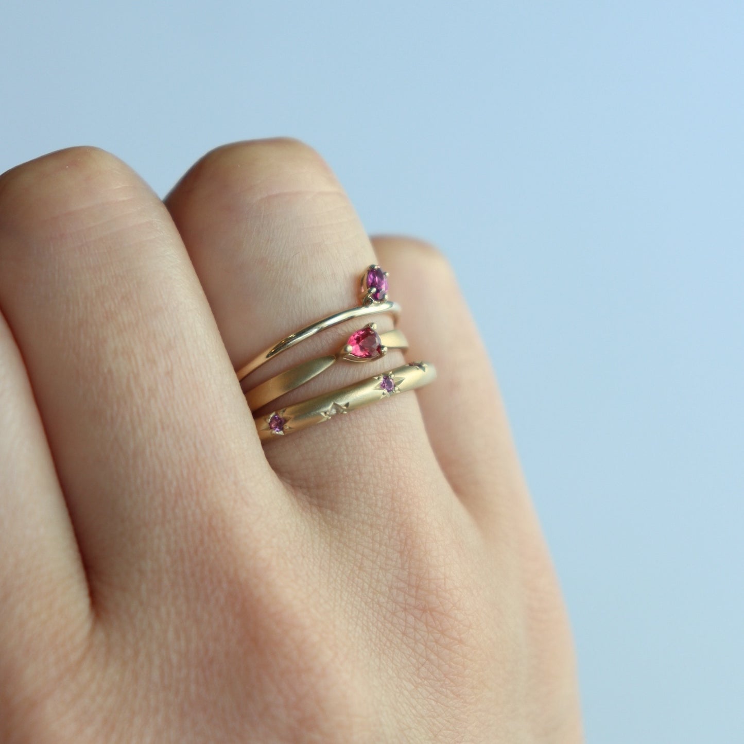 HA Ring ヒトツブナナメ/Rhodolite Garnet