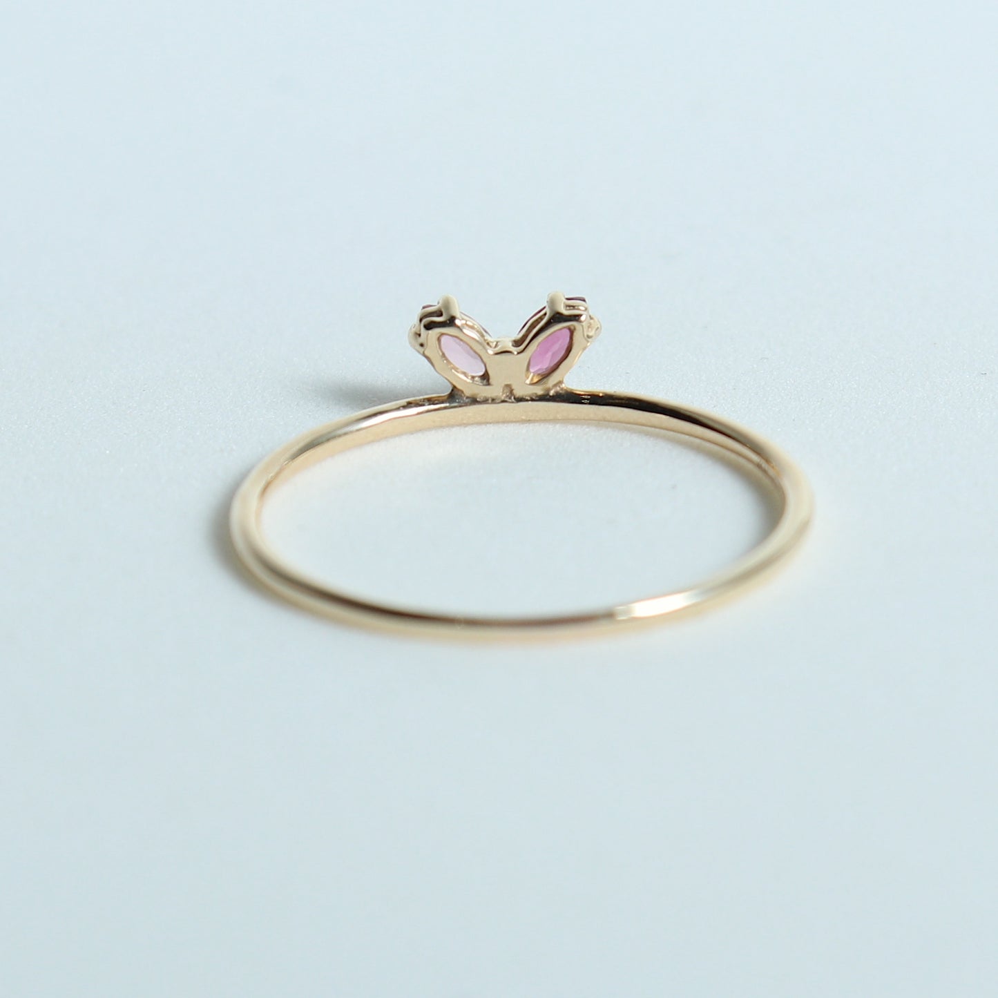 HA Ring フタツブLR/Pink Tourmaline , Rhodolite Garnet