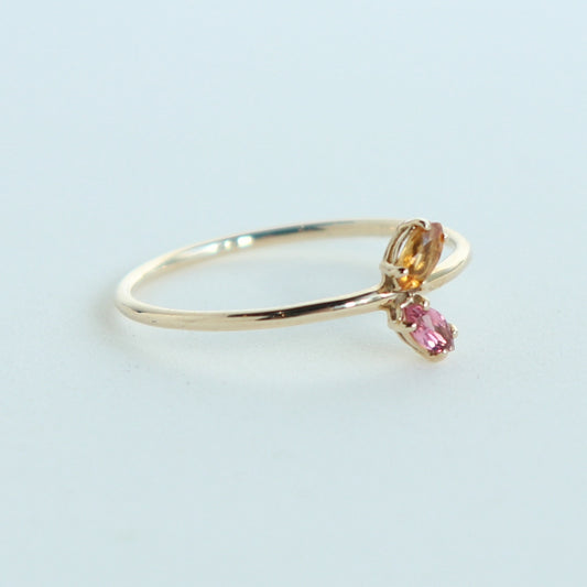 HA Ring フタツブUD/Pink Tourmaline , Ctrine