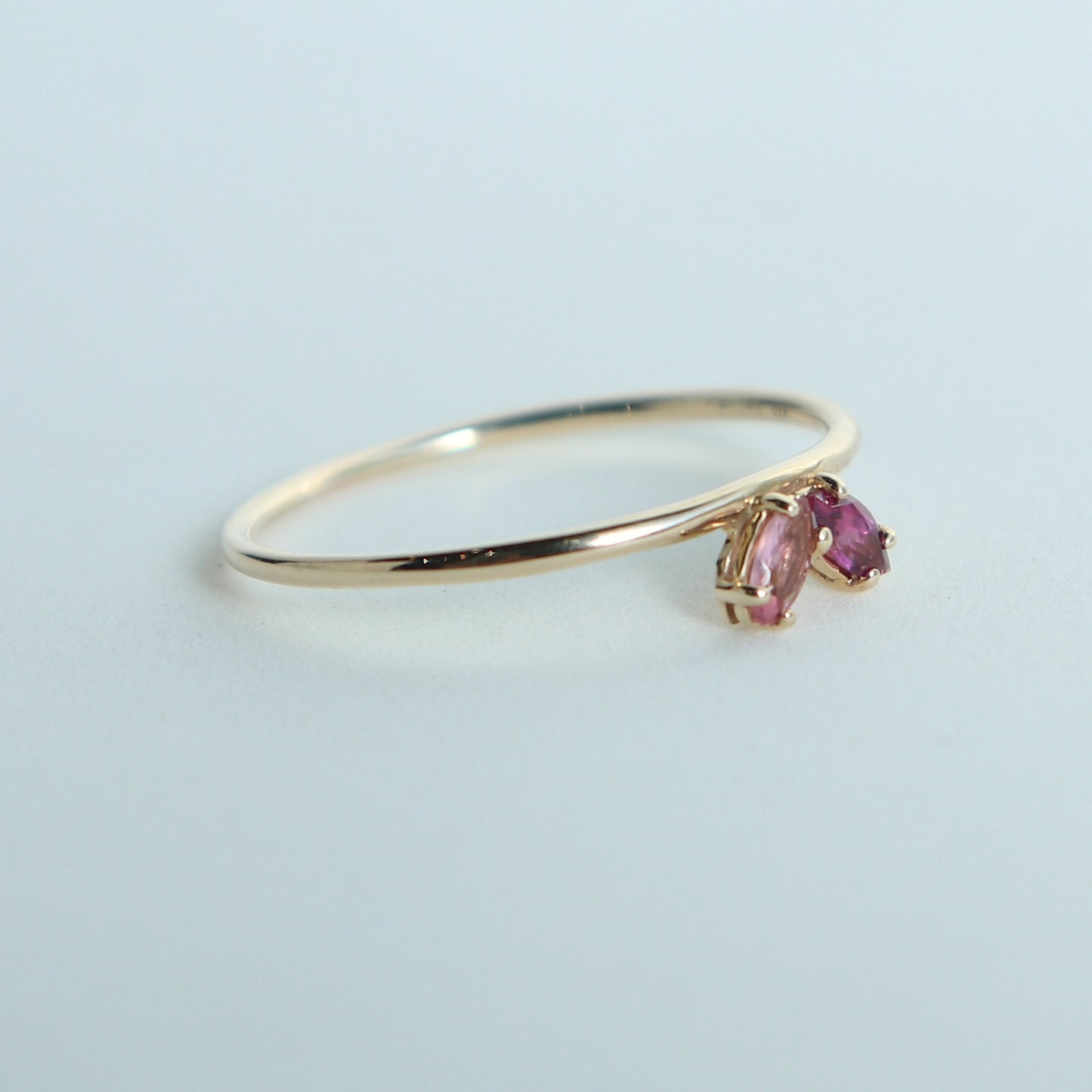 HA Ring フタツブLR/Pink Tourmaline , Rhodolite Garnet
