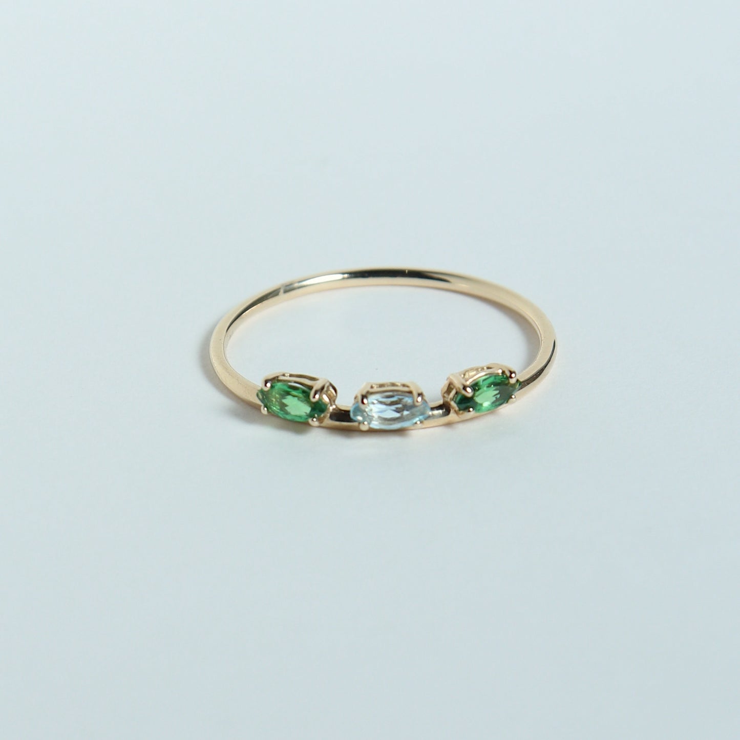 HA Ring サンツブタイラ/Green Garnet , Blue Topaz