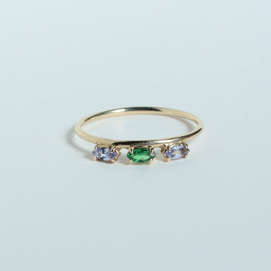 HA Ring サンツブタイラ/Green Garnet , Tanzanite