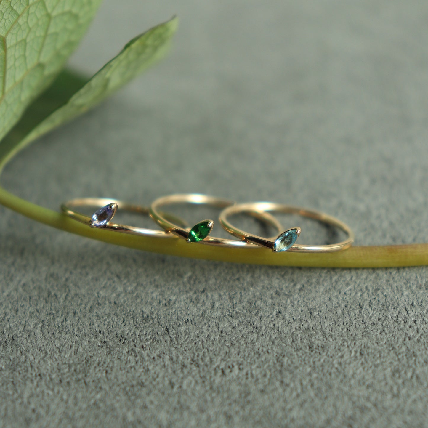 HA Ring ヒトツブナナメ n/Green Garnet