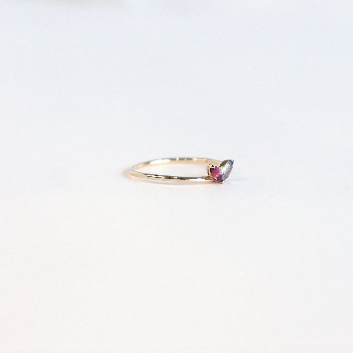 HA Ring フタツブLR n/Pink Tourmaline , Tanzanite