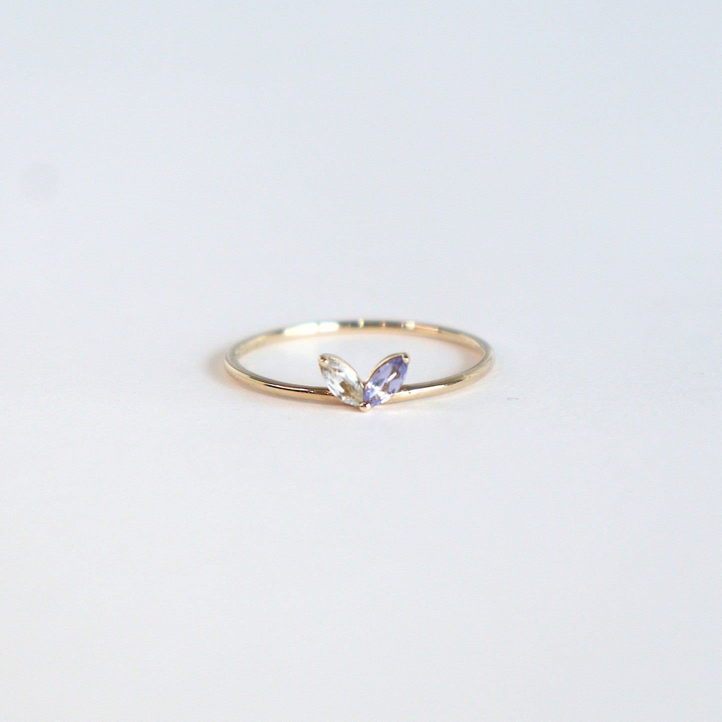 HA Ring フタツブLR n/Lemon Quartz , Tanzanite