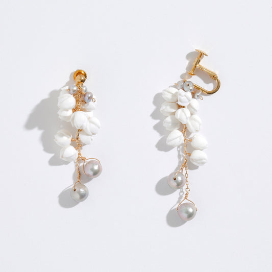 Snow Drop Fusa ピアス/イヤリング