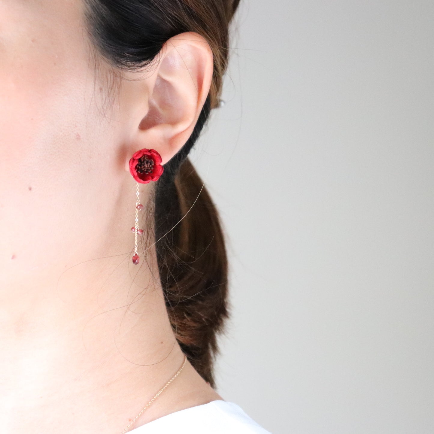 AKANE ピアス/イヤリング ガーネット/2Colors