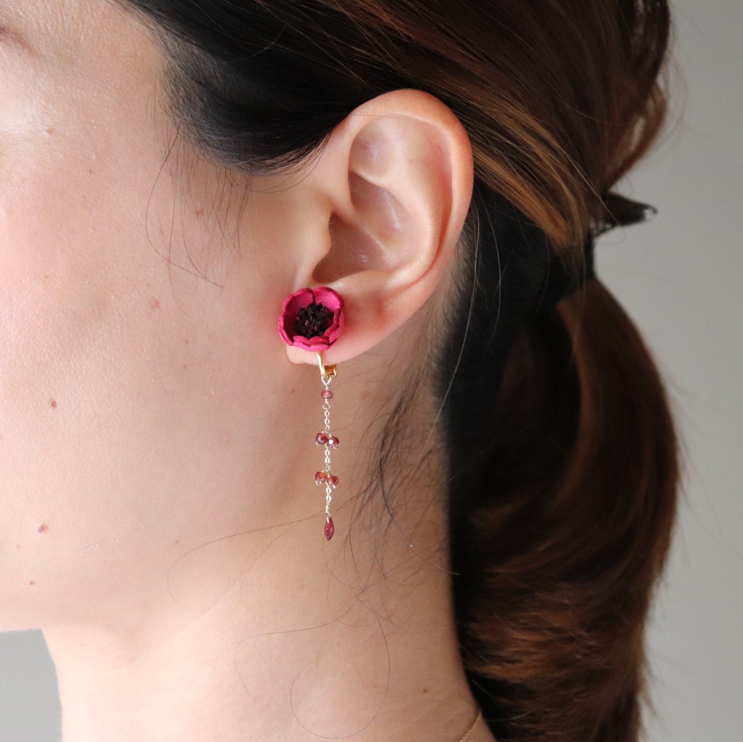 AKANE ピアス/イヤリング ガーネット/2Colors